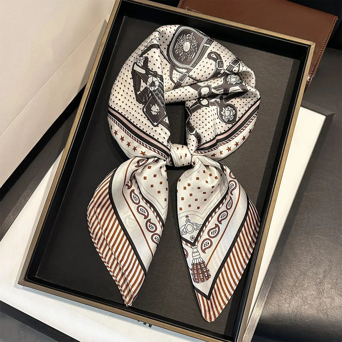 Foulard Carré Femme Motif Paisley – 70×70 cm, Doux & Multicolore MYNELIA