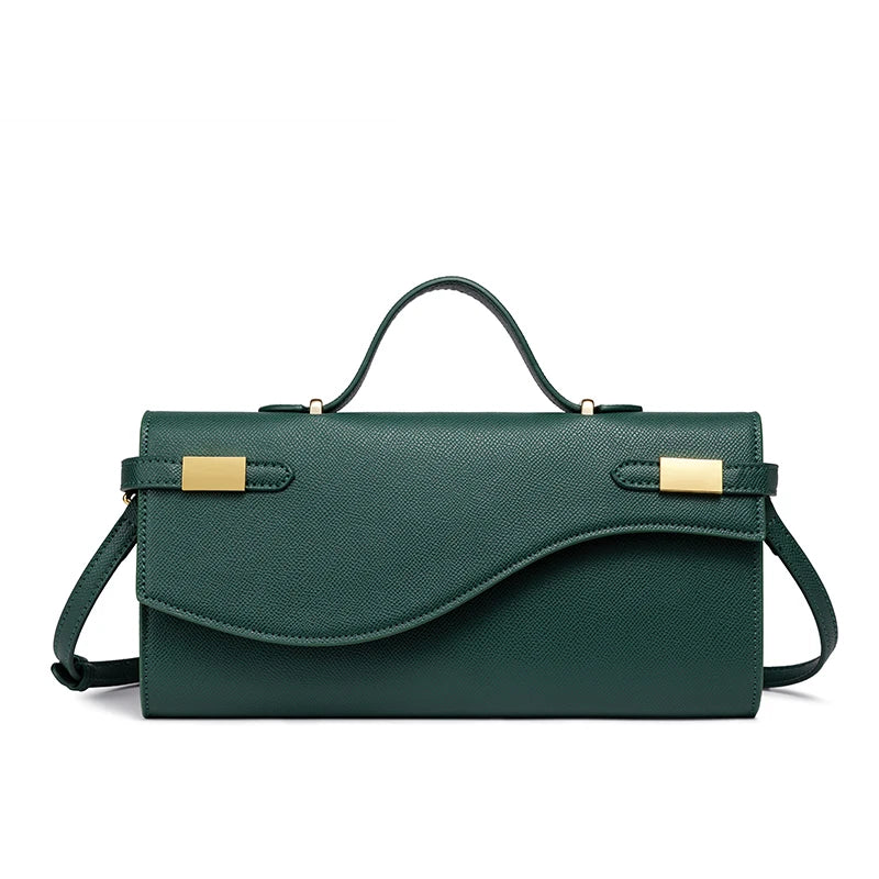 Sac boston cuir PU texture Vintage – Clutch & Bandoulière Chic