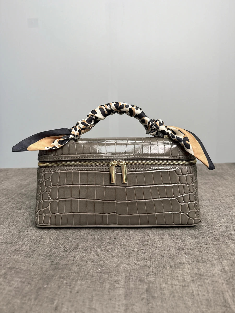 Sac Clutch cuir véritable motif Crocodile Femme – Box Vintage
