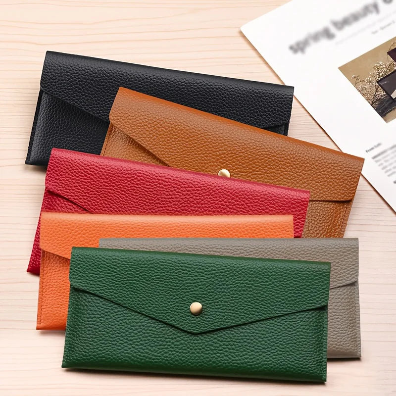 Portefeuille long cuir de vache femme – Pochette enveloppe grande MYNELIA