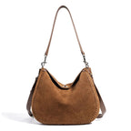 Sac Hobo femme en Suède – Style Vintage,Fermeture Zip,Bandoulière MYNELIA