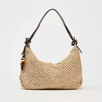 Sac à main tote Tressé Champagne — Grand Cabas Femme | Épaule & Main MYNELIA