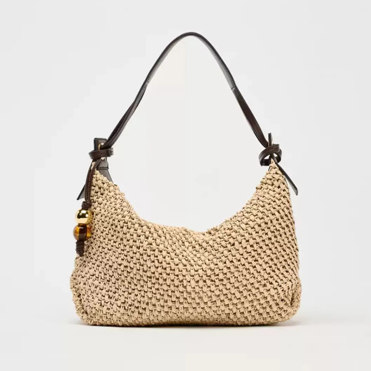 Sac à main tote Tressé Champagne — Grand Cabas Femme | Épaule & Main MYNELIA