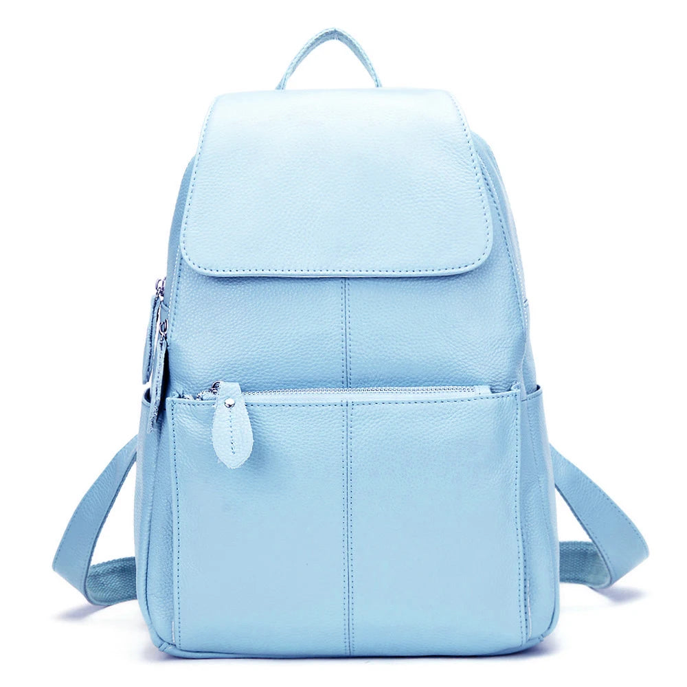 Rucksack aus 100 % echtem Leder – Großes Fassungsvermögen & Preppy-Stil