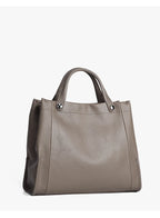 Sac cabas souple en cuir véritable à poches intérieures