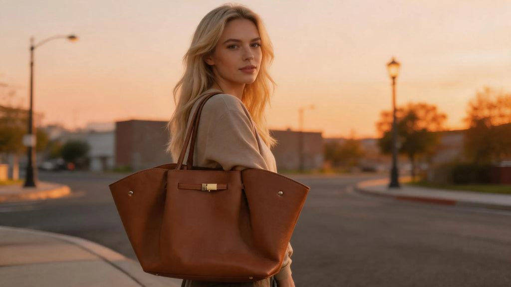 Women's large-capacity PU leather tote bag with lychee pattern, suitable for commuting, soft leather dumpling bag. MYNELIA