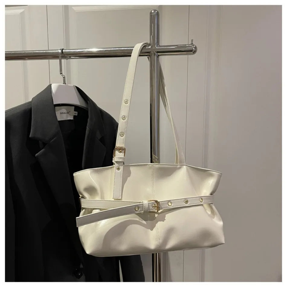 Sac à main boucle ceinture — Cabas vintage femme | Grande capacité & Épaule MYNELIA