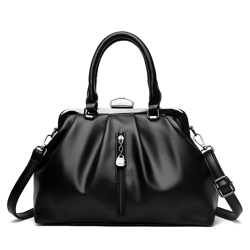 Sac à main Tote cuir véritable Femme – Cabas zippé Grande Capacité MYNELIA