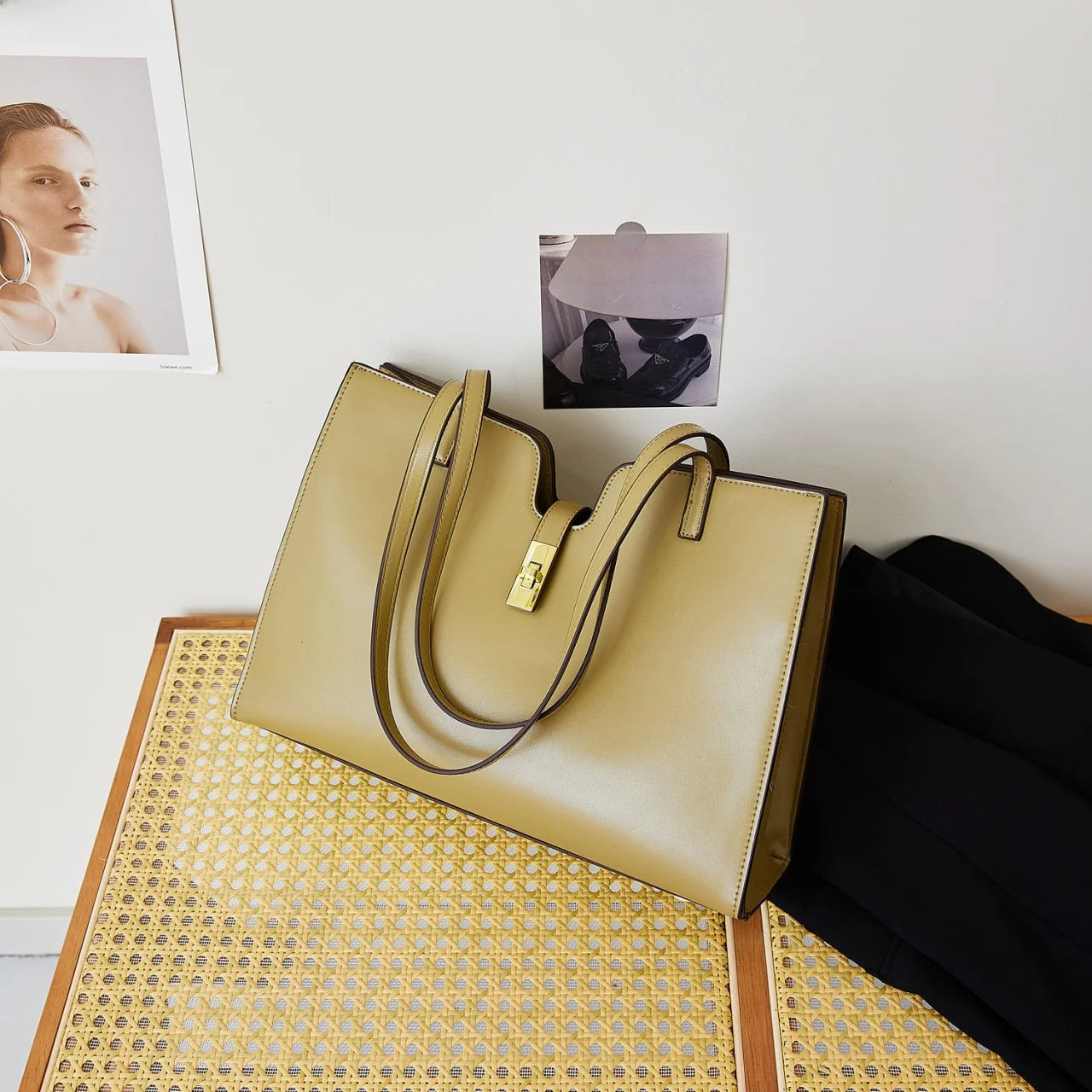 Sac à main cabas City-Grande capacité – Cuir PU MYNELIA