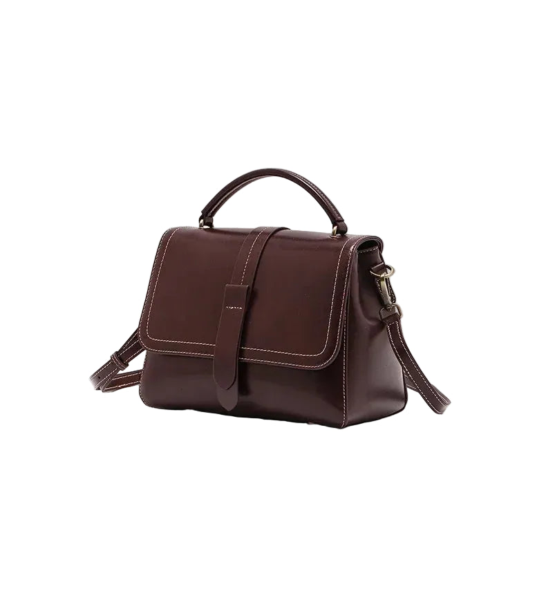 Sac à main cuir véritable vintage – Bandoulière & Épaule