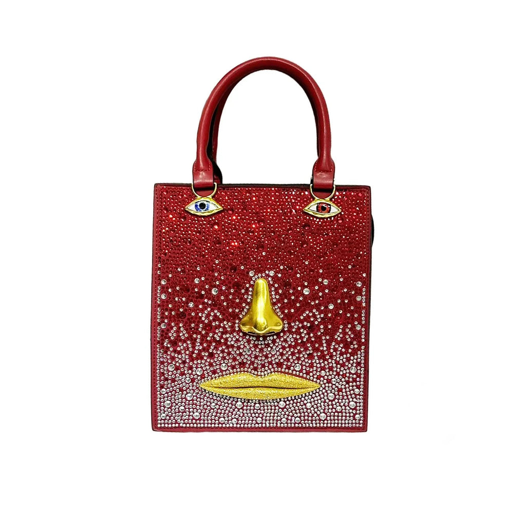 Sac bandoulière femme rigide à visage en relief 3D – TPU