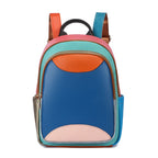 Sac à dos Cuir Véritable Patchwork Coloré – Multi-Poches