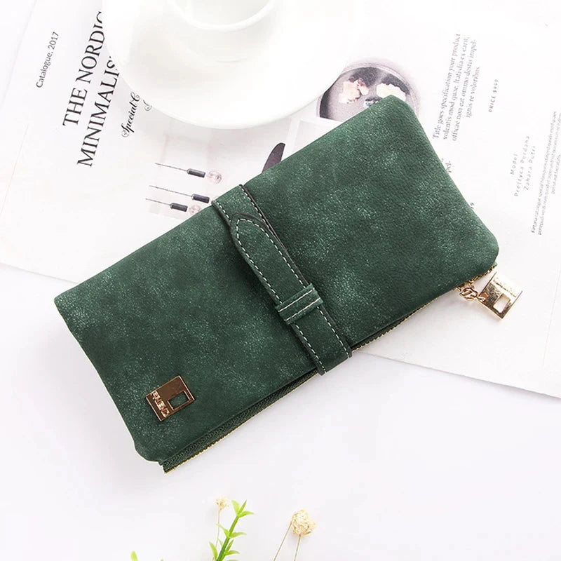 Portefeuille en cuir PU Multi-Compartiments Clutch