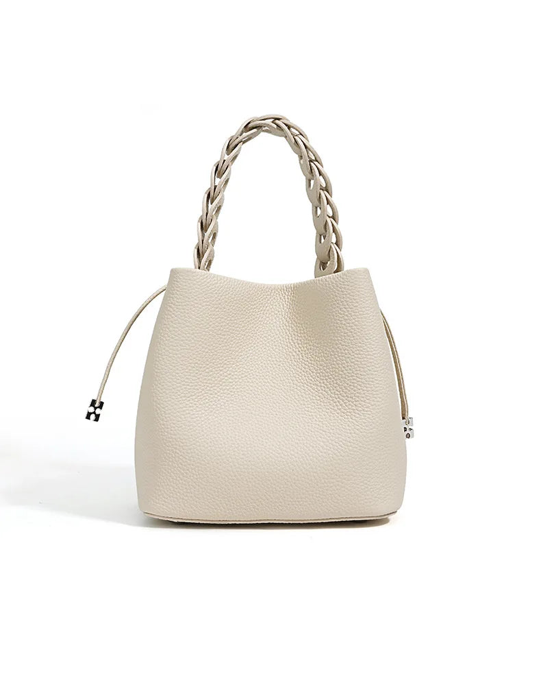 Sac bucket en cuir véritable souple – Doublure cuir