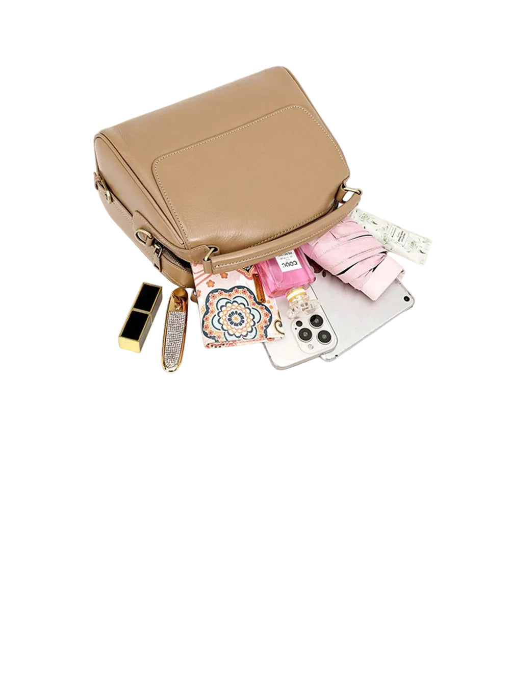Zency Damen Handtasche aus echtem Leder Rindsleder Umhängetasche Große Boston Crossbody Satchel Für Mode Bolsa Zwei Riemen