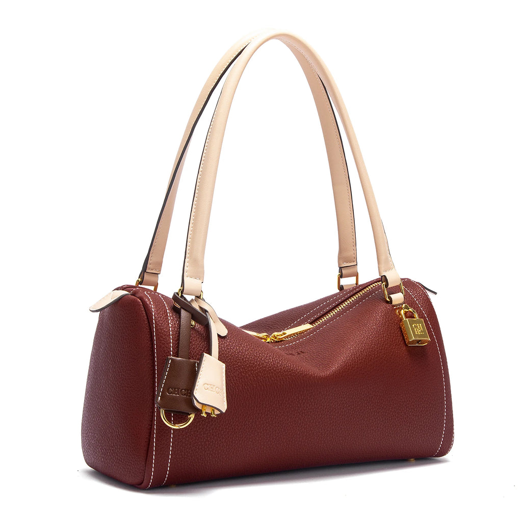Boston-Handtasche aus Kunstleder – Strukturierte & Zeitlose Eleganz