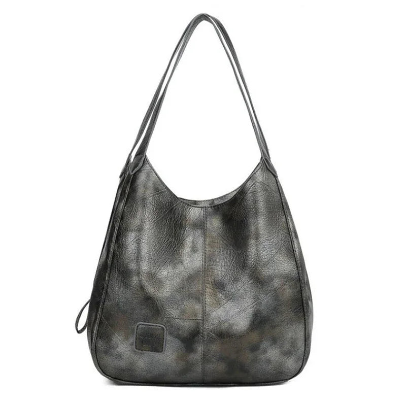 Sac à main vintage – Double anse & Bandoulière teintes chaudes MYNELIA