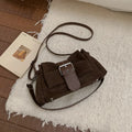 Sac à bandoulière  suède plissé – Fermoir Style fashion