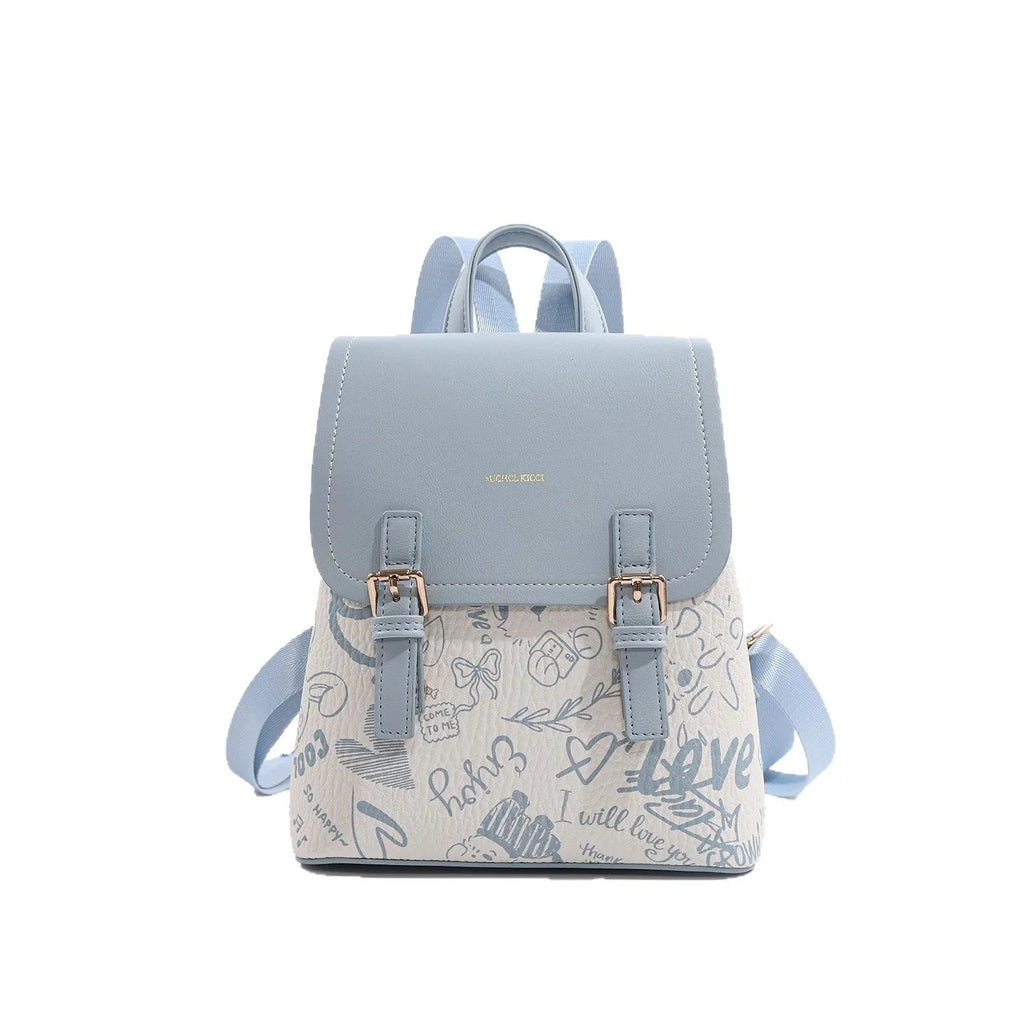 Sac à Dos Femme Imprimé Graffiti – Style Campus, Cuir PU Résistant | MYNELIA MYNELIA