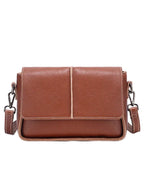 Sac bandoulière cuir véritable –Pochette Carrée Rabat Style Rétro MYNELIA