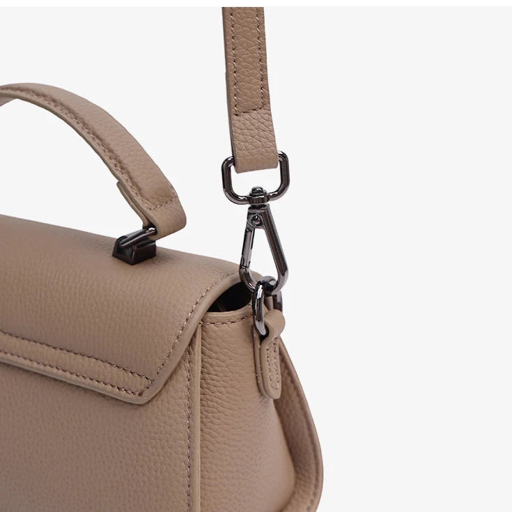Sac à main en cuir grain Litchi Femme – Boucle Métal