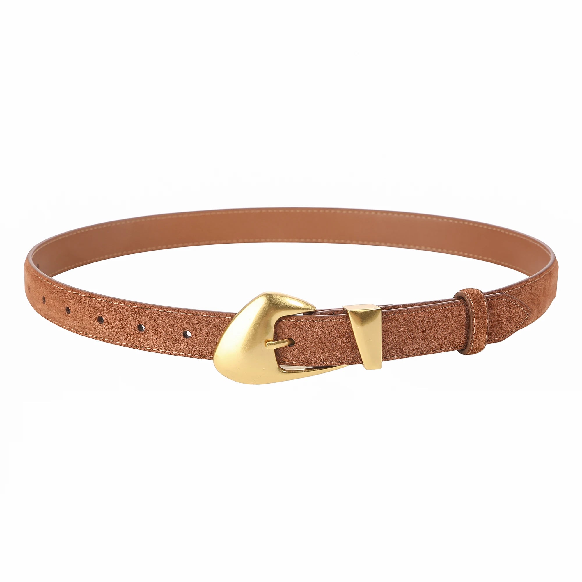 Ceinture femme suède boucle dorée – Style vintage