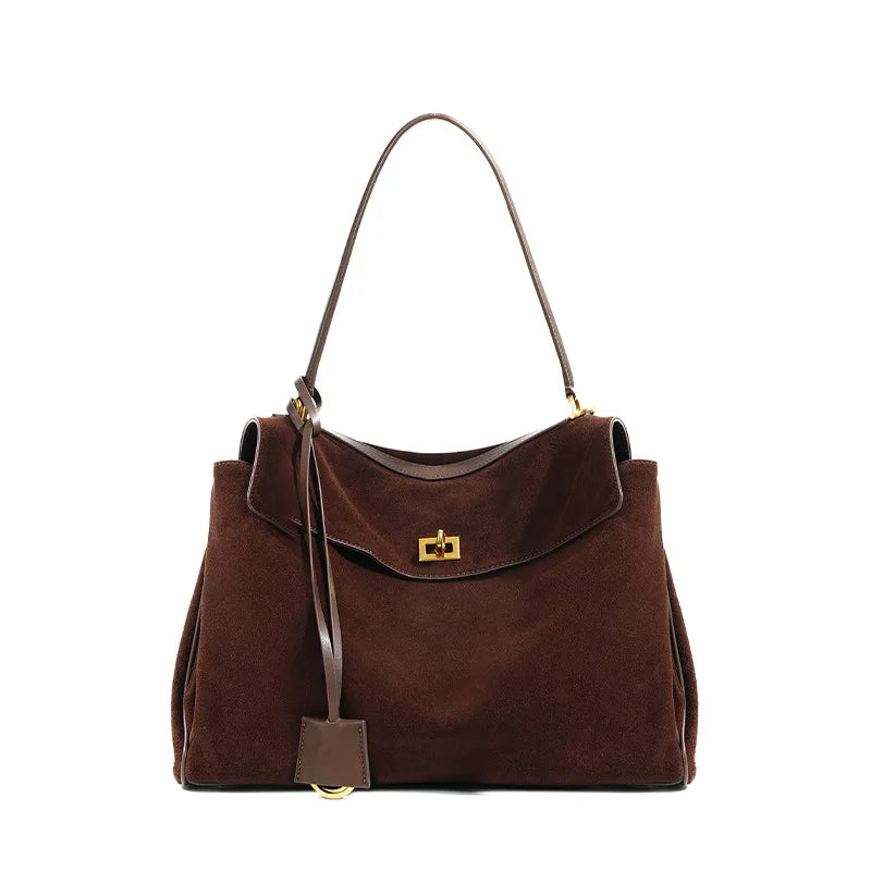 Sac Tote en Daim & Cuir | Grande Capacité Femme – Bandoulière Chic MYNELIA