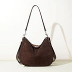 Sac Hobo femme en Suède – Style Vintage,Fermeture Zip,Bandoulière MYNELIA