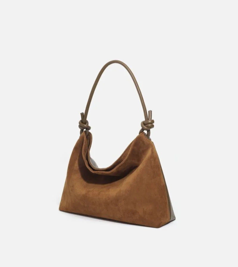 Sac à main cuir suédé Rétro — La Douceur de l’Hiver MYNELIA