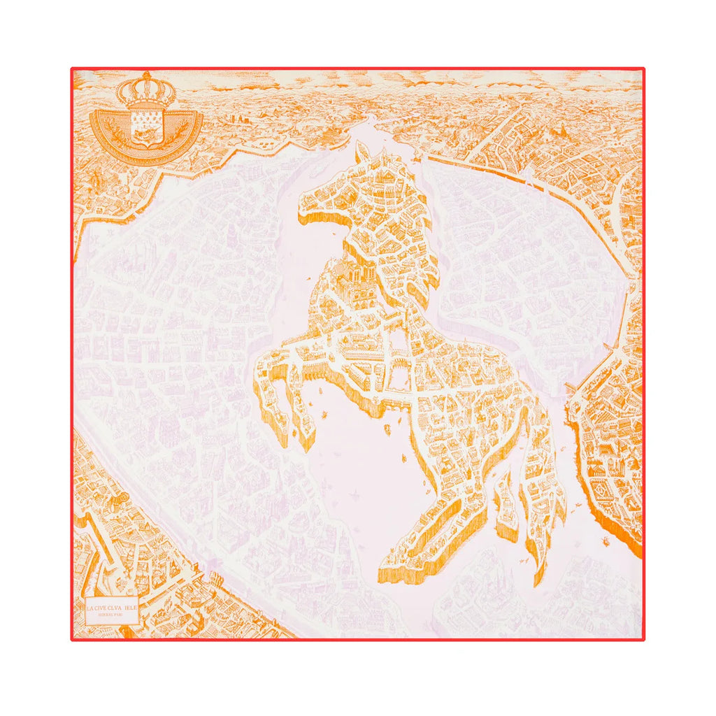 Foulard carré femme en soie imprimée – 90 × 90 cm