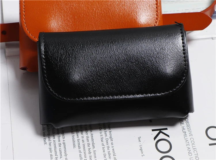 Ceinture cuir véritable avec pochette – Style Coréen Minimaliste