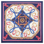 130*130cm 100% Twill Seidenschal Damen Luxus Kettendruck Strandtuch Quadratisches Kopftuch Halstuch Femme Foulard Echarpes Stolen