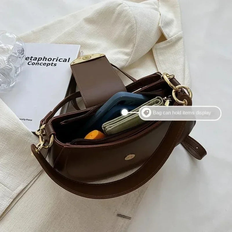Sac bandoulière cuir PU – Boucle Magnétique