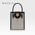 Sac box cuir véritable – Verrou décoratif structure rigide