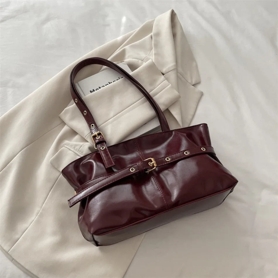 Sac à main boucle ceinture — Cabas vintage femme | Grande capacité & Épaule MYNELIA