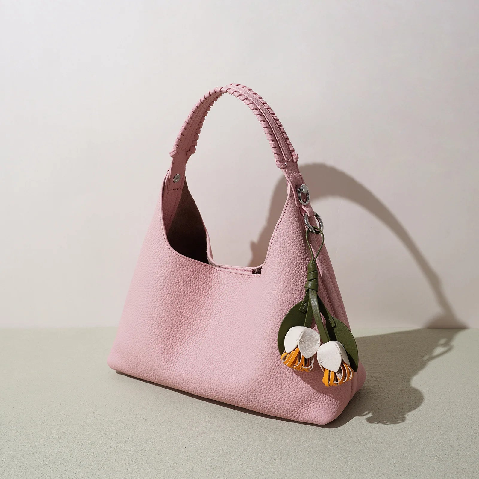 Sac bucket en cuir véritable grain supérieur – Style casual chic