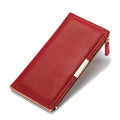 Ultra Slim Wallet For Women, RFID Blocking Credit Card Holder, Bifold Clutch Coin Zipper Travel Long Purse MYNELIA