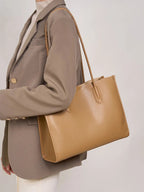 Light Brown 2025 Women OL Handbag Genuine Leather Ladies Shoulder Purse Big Tote Bag Large Capacity Shopper Bags Pocketbooks MYNELIA