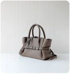 Sac Satchel Cuir Véritable Boucle Ceinture Doublure Coton Bio Croisé