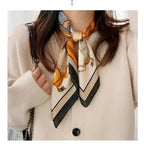 100% Mulberry Silk Scarf Women's Satin Multifunctional Square Scarf 90X90cm - Headband Hair Ribbon Neckerchief Bandana MYNELIA