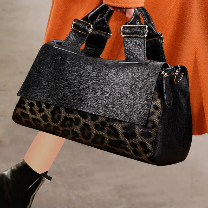 Sac à main en cuir grainé – Anse boucle & Bandoulière style casual chic