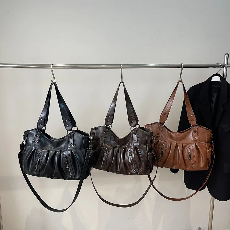 Sac bandoulière rétro – Cuir PU Souple - Style vintage