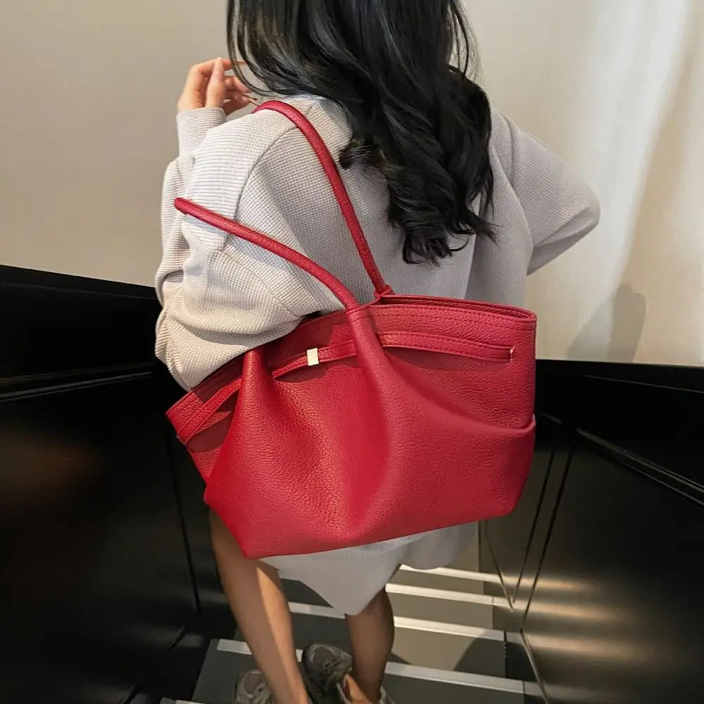 Sac à main tote Femme en cuir PU – Grande capacité,Double bandoulière