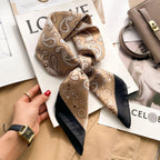 70cm Neckerchief Female Luxury Square Scarf for Women Silk Feeling Shawl Satin Hijab Wraps Hair Bands Ribbon Headband Bandann MYNELIA