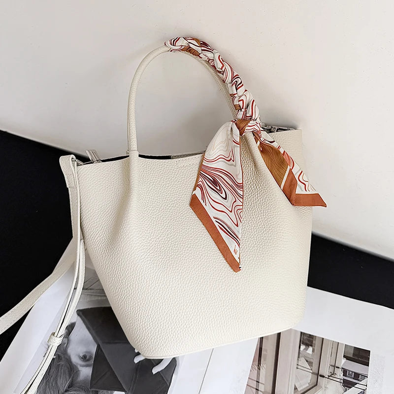 Sac Tote Cuir Véritable Ruban Décoratif Espaces Intérieurs