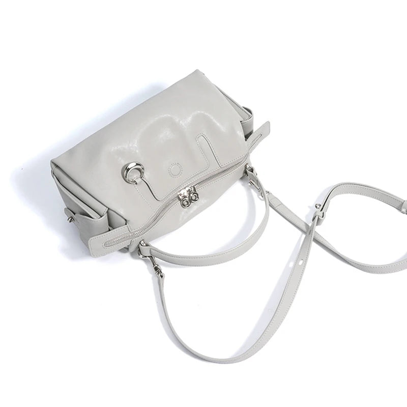 Handtasche aus echtem Leder, neues Nischen-Design 2025, modische Kissen-Tasche aus Rindsleder, einfache Umhängetasche für Damen