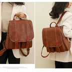 Sac à Dos Vintage en Cuir Souple – Grande Capacité, Mixte & Intemporel MYNELIA