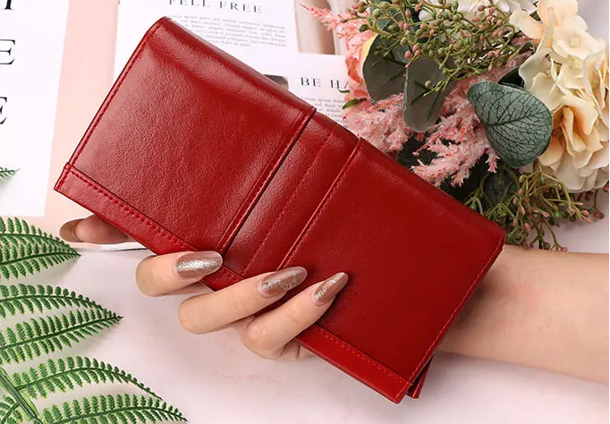 Portefeuille en cuir  véritable – Protection RFID, Grande capacité