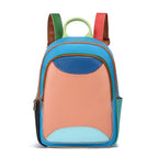 Sac à dos Cuir Véritable Patchwork Coloré – Multi-Poches