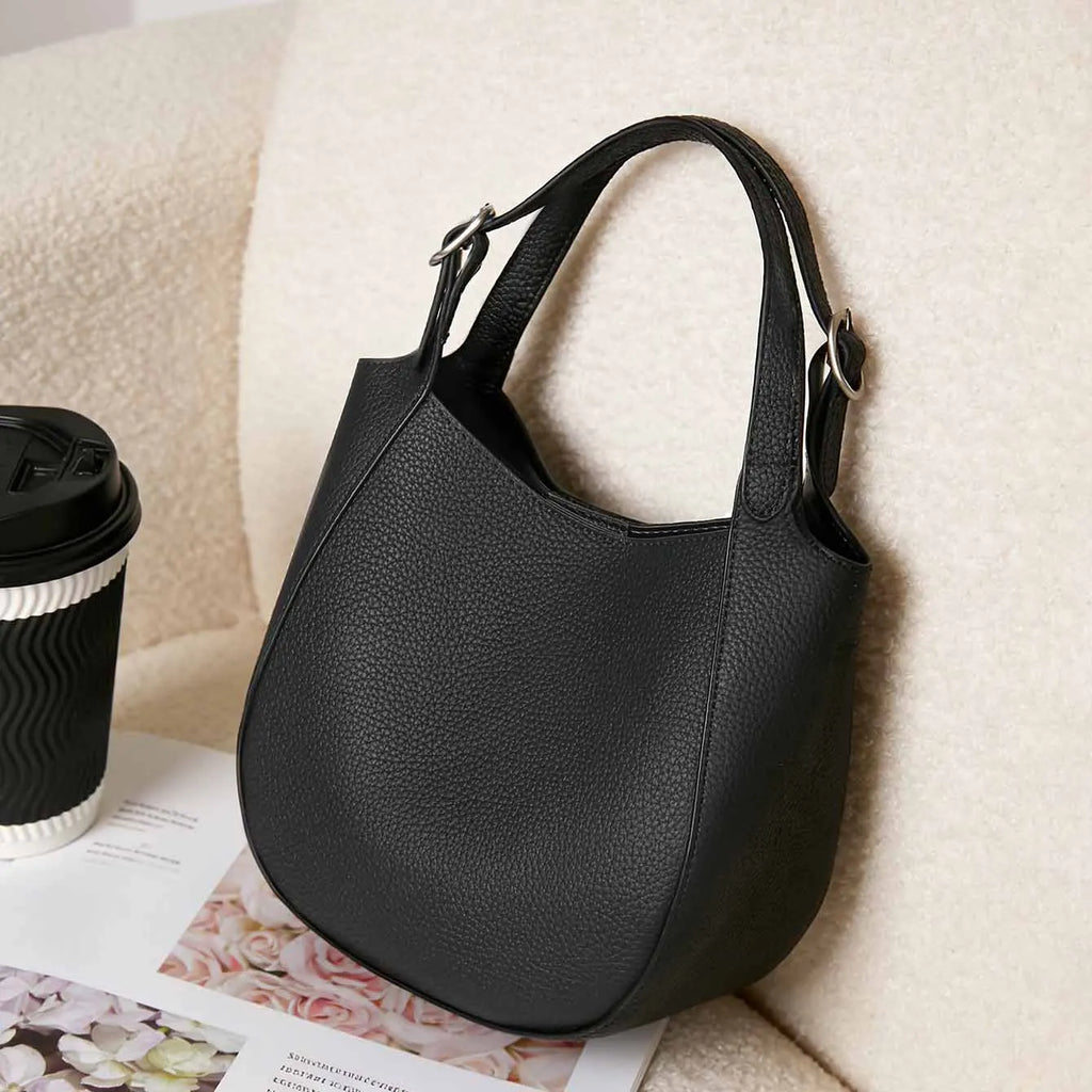 Sac seau cuir véritable  – Initiales Personnalisées